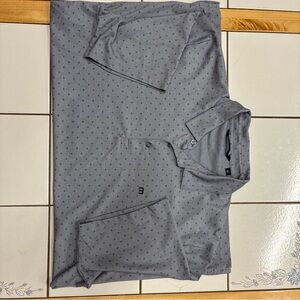 Travis, Matthew, golf shirt Gray Polo Shirt with Subtle Pattern